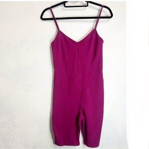 Live the Process Romper Pink Shorts Barbiecore Stretch Athletic Womens Large